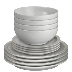 Denby Stoneware 12-Piece Dinnerware Set - Dove Grey