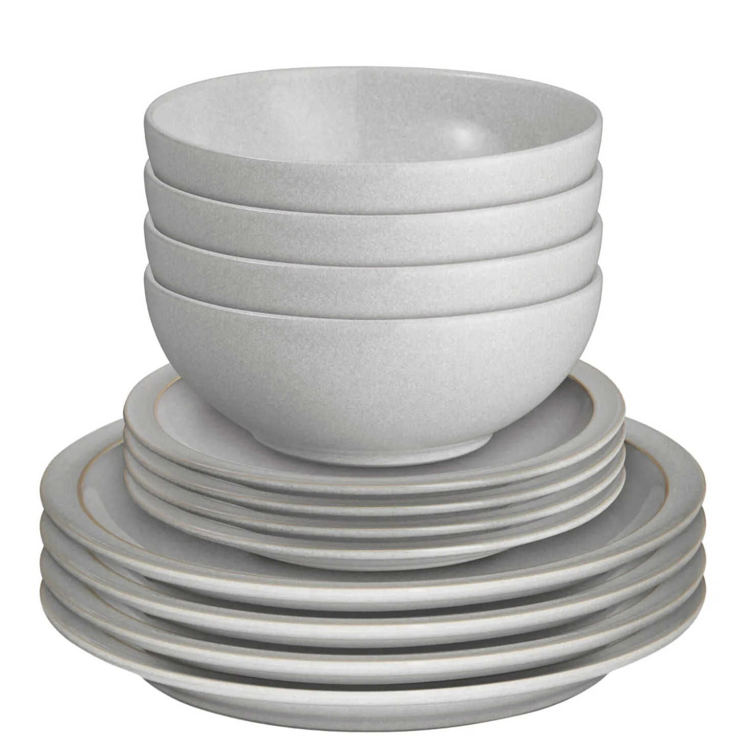 Denby Stoneware 12-Piece Dinnerware Set - Dove Grey