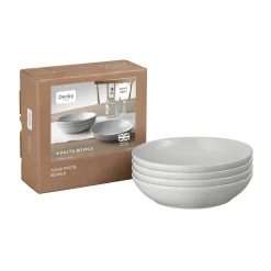Denby Stoneware 4-Piece Pasta Bowls - Dove Grey