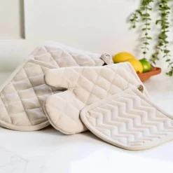 Dexam Love Colour Cotton Double Oven Gloves - Stone