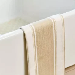 Dexam Love Colour Cotton Striped Tea Towel - Stone