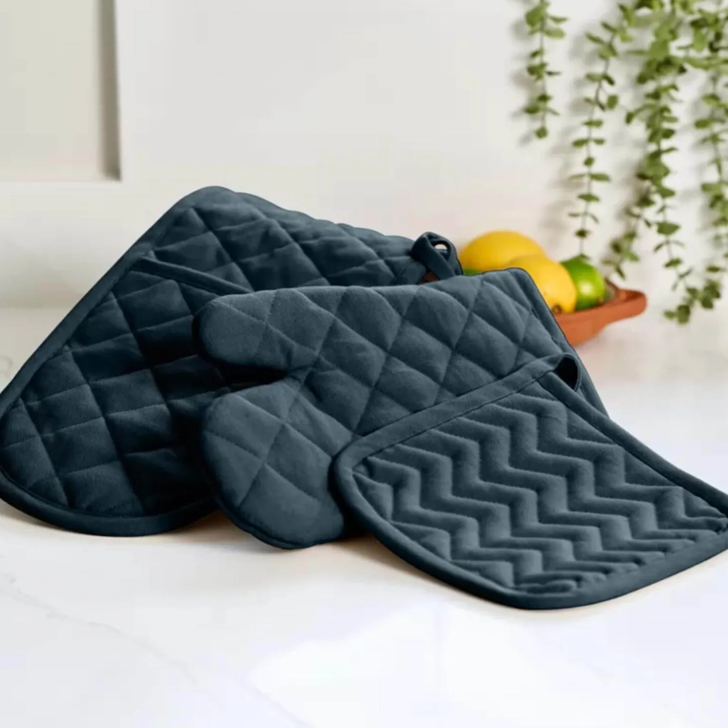 Dexam Love Colour Double Oven Glove - Ink Blue