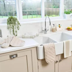 Dexam Love Colour 3-Piece Extra Large Cotton Tea Towels - Stone