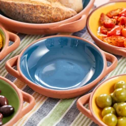 Dexam Sintra Large Glazed Terracotta Tapas Dish - Ink Blue