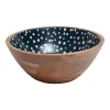 Dexam Sintra Mango Wood Spotted Salad Bowl - Ink Blue