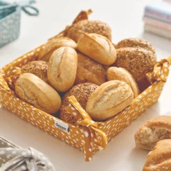 Dexam Sintra Recycled Cotton Spotted Bread Basket - Ochre