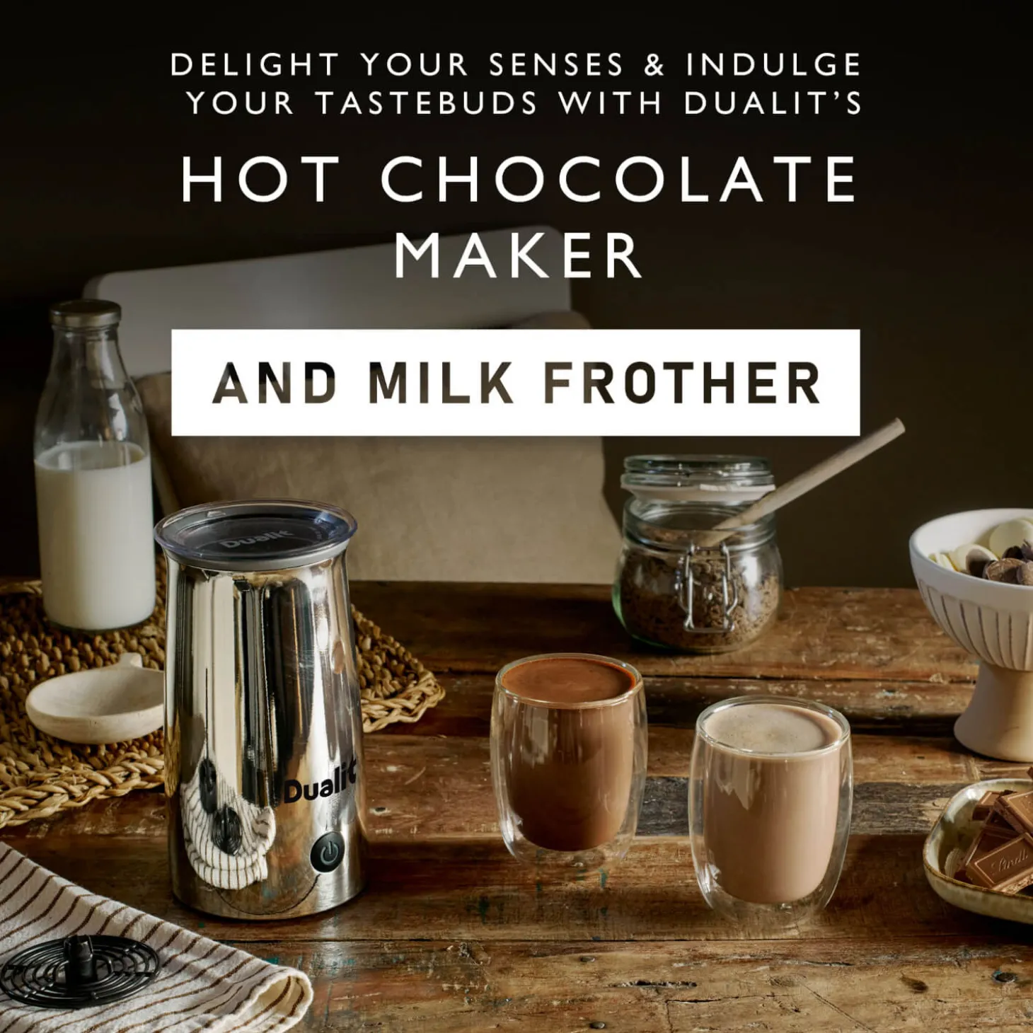 Dualit 84143 Hot Chocolate Maker & Milk Frother - Chrome