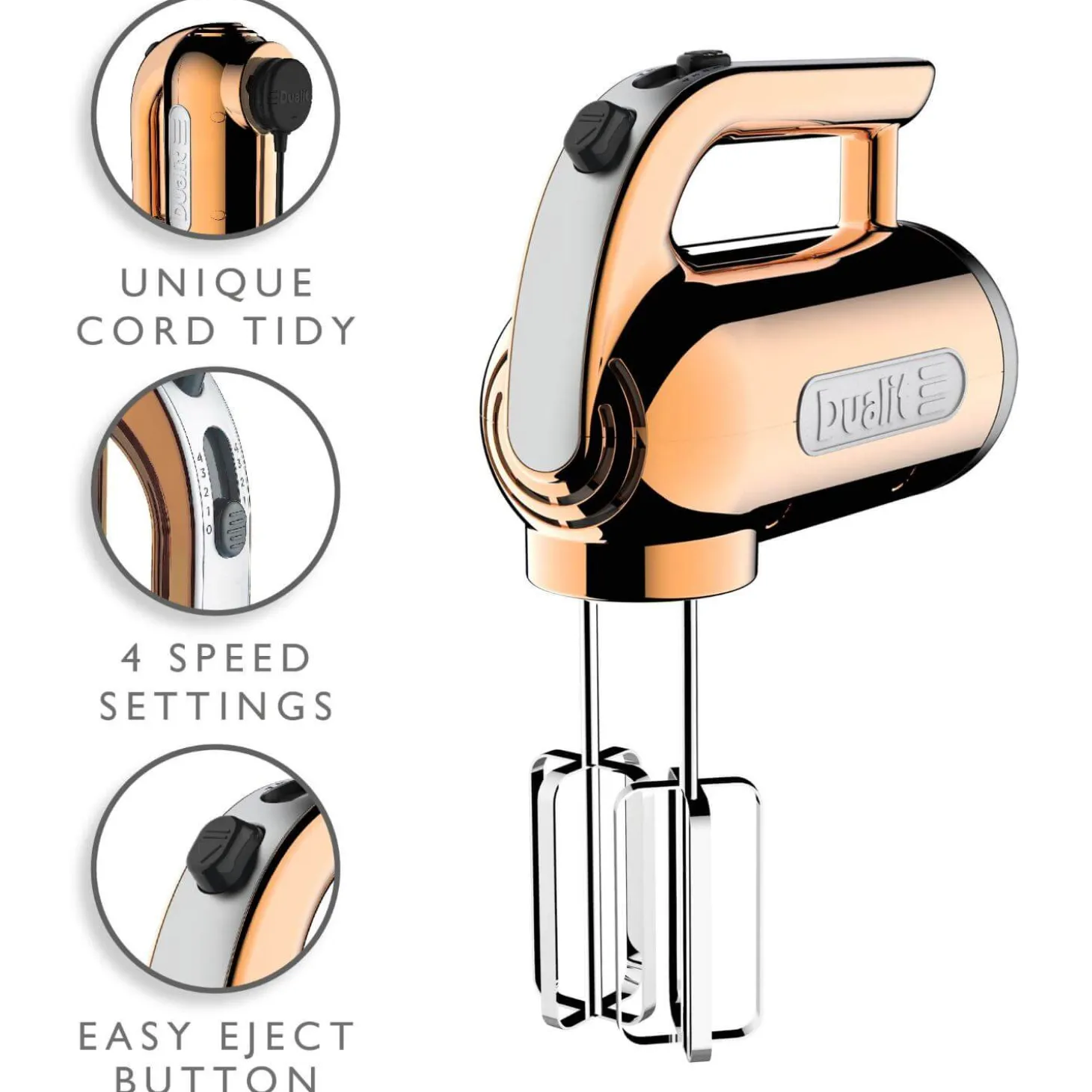 Dualit 89307 400W Hand Mixer - Copper
