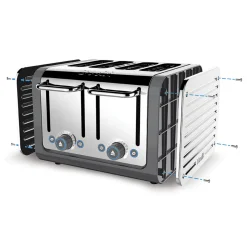 Dualit Architect 46526 4 Slot Toaster - Grey & Stainless Steel