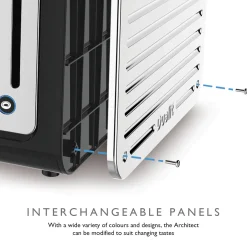 Dualit Architect 26505 2 Slot Toaster - Black & Brushed Stainless Steel