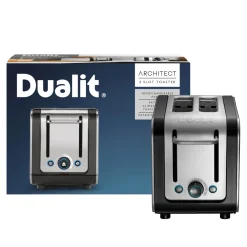 Dualit Architect 26505 2 Slot Toaster - Black & Brushed Stainless Steel