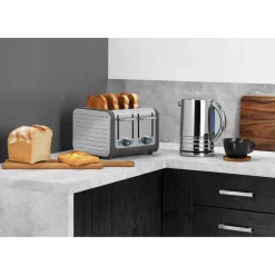 Dualit Architect 1.5 Litre Jug Kettle & 4 Slot Toaster Set - Grey & Stainless Steel