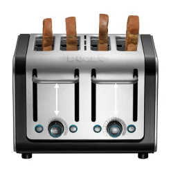 Dualit Architect 1.5 Litre Jug Kettle & 4 Slot Toaster Set - Black & Brushed Stainless Steel