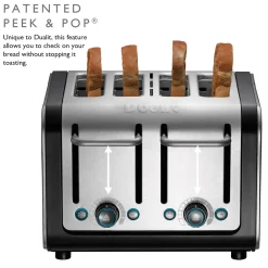 Dualit Architect 1.5 Litre Jug Kettle & 4 Slot Toaster Set - Black & Brushed Stainless Steel