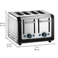 Dualit Architect 1.5 Litre Jug Kettle & 4 Slot Toaster Set - Black & Brushed Stainless Steel
