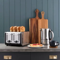 Dualit Architect 1.5 Litre Jug Kettle & 4 Slot Toaster Set - Black & Brushed Stainless Steel