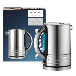 Dualit Architect 1.5 Litre Jug Kettle & 4 Slot Toaster Set - Black & Brushed Stainless Steel
