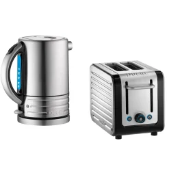 Dualit Architect 1.5 Litre Jug Kettle & 2 Slot Toaster Set - Black & Brushed Stainless Steel