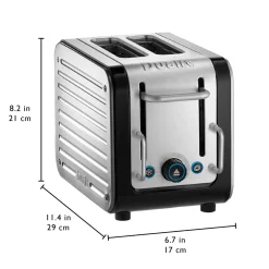 Dualit Architect 1.5 Litre Jug Kettle & 2 Slot Toaster Set - Black & Brushed Stainless Steel
