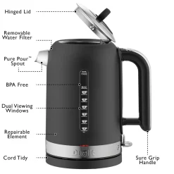 Dualit Classic 72785 1.7 Litre Cordless Kettle - Matt Black