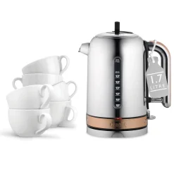Dualit Classic 1.7 Litre Jug Kettle & 4-Slice Toaster Set - Copper & Chrome