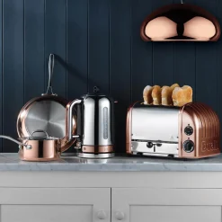 Dualit Classic 1.7 Litre Jug Kettle & 4-Slice Toaster Set - Copper & Chrome