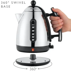 Dualit Lite 1.5 Litre Jug Kettle & 2-Slice Toaster Set - Black & Stainless Steel