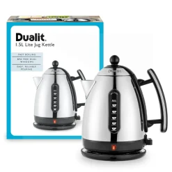 Dualit Lite 1.5 Litre Jug Kettle & 2-Slice Toaster Set - Black & Stainless Steel