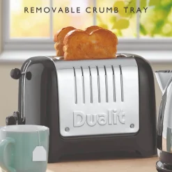 Dualit Lite 1.5 Litre Jug Kettle & 2-Slice Toaster Set - Black & Stainless Steel