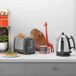 Dualit Lite Jug Kettle & 2 Slice Toaster Set - Polished Grey
