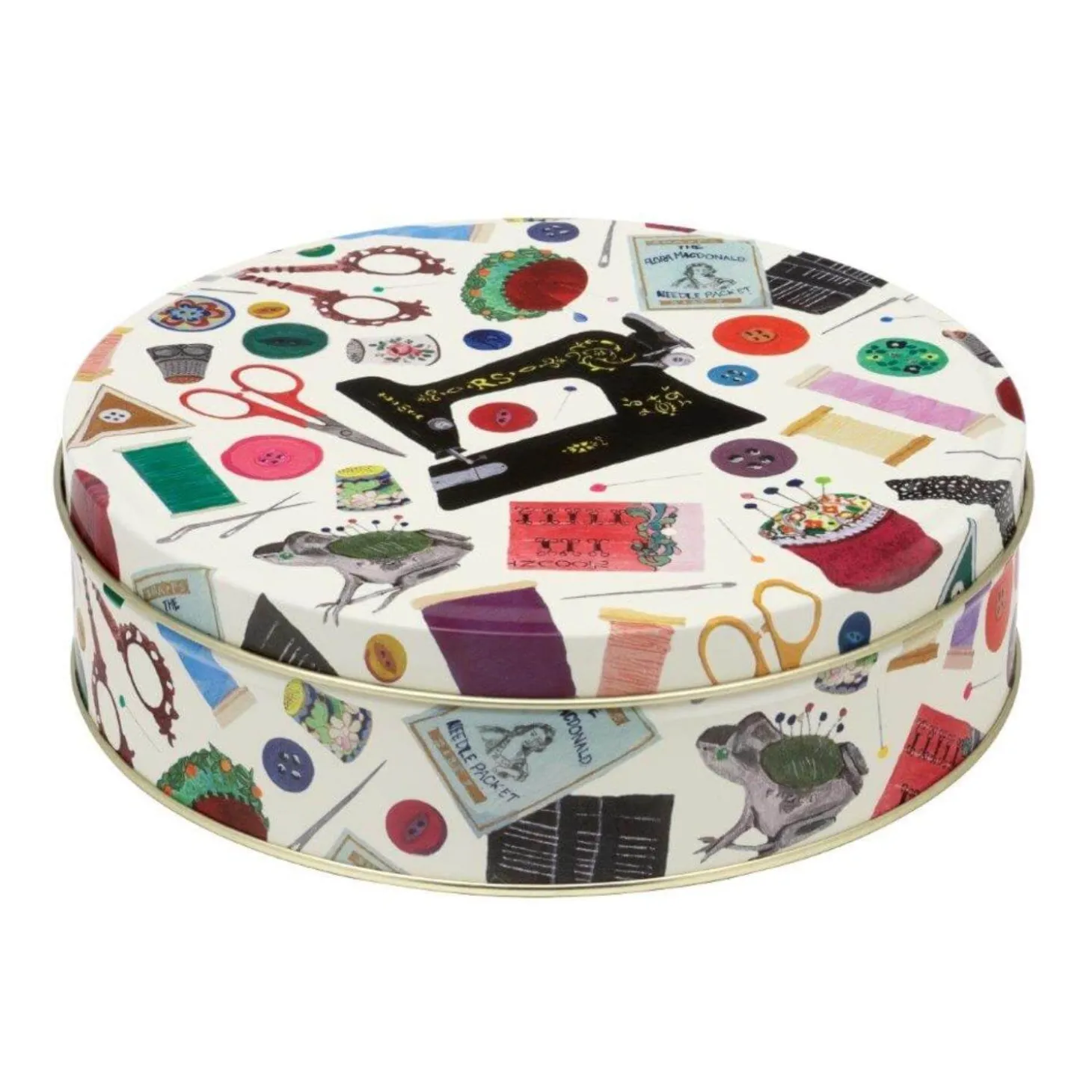 Elite Tins Needles & Thread Round Storage Tin