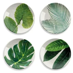 Epicurean Amazon Floral Set of 4 Melamine Side Plates