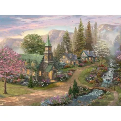Gibsons 1000 Piece Jigsaw Puzzle - Thomas Kinkade - Sunday Morning Chapel