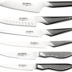 Global Knives Fire-Hi 7 Piece Kitchen Knife Block - Black