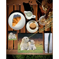 iStyle Rural Roots 4 Piece Rectangular Placemat Set - Golden Retriever