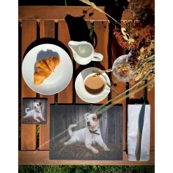 iStyle Rural Roots 4 Piece Square Coaster Set - Jack Russel