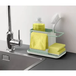 Joseph Joseph Caddy Sink Tidy - Light Stone & Sage Green