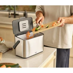 Joseph Joseph Collect 4-Litre Food Waste Caddy - Stainless Steel