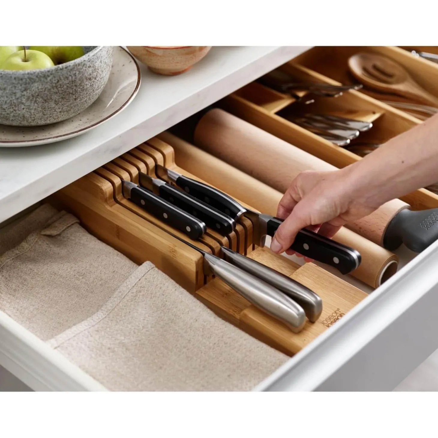 Joseph Joseph DrawerStore Bamboo 2 Tier Knife Organisation