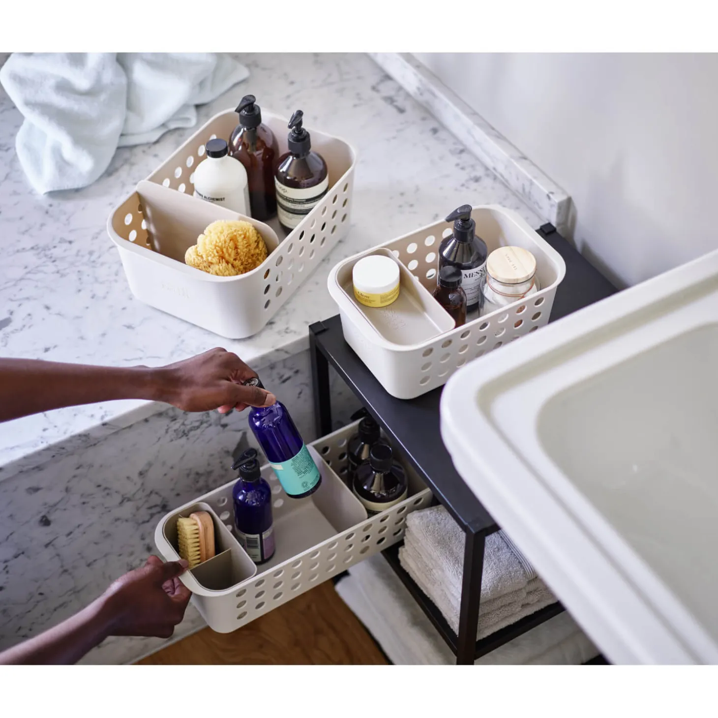 Joseph Joseph EasyStore Large Bathroom Storage Basket - Ecru