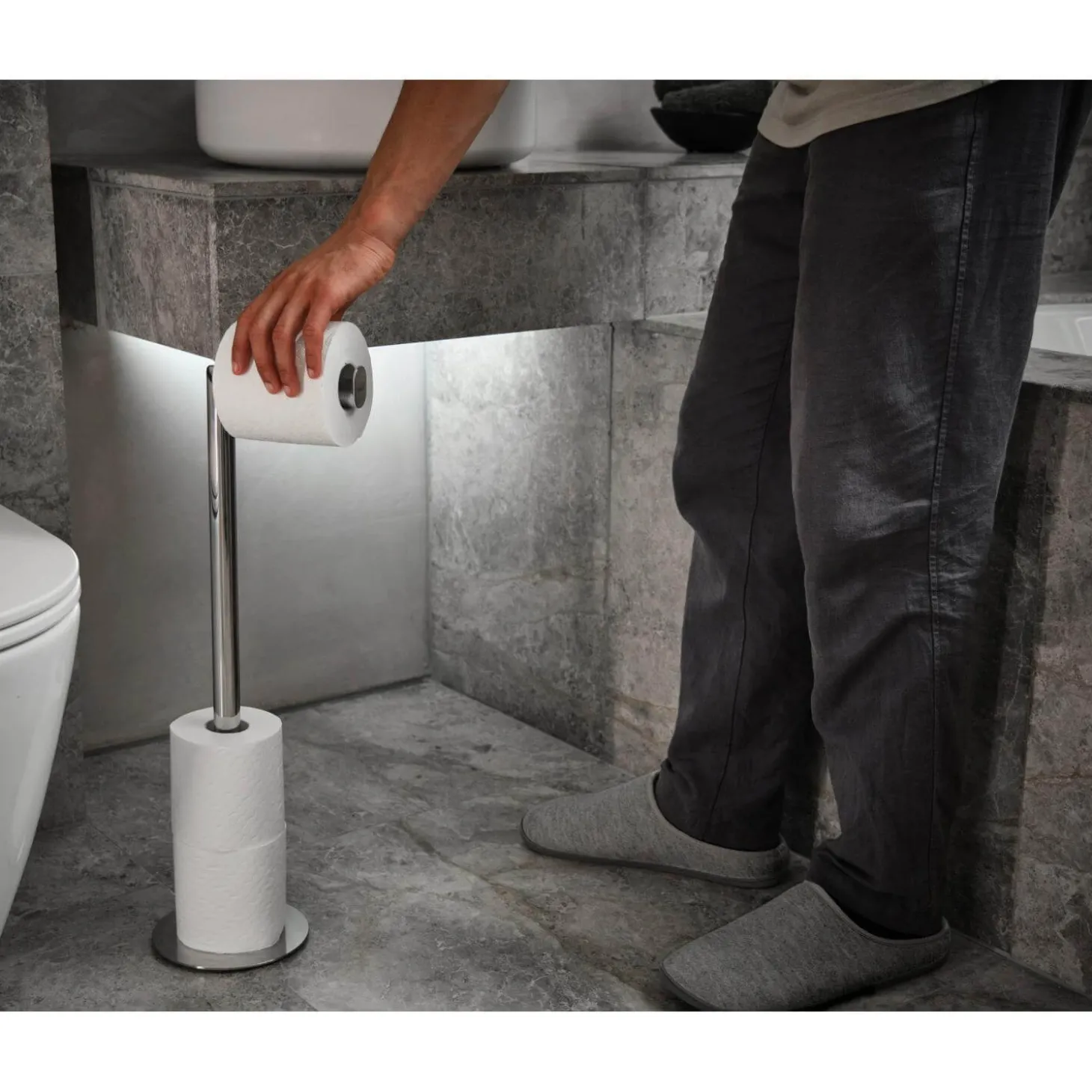 Joseph Joseph EasyStore Luxe 2-in-1 Toilet Roll Stand