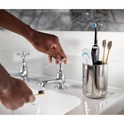 Joseph Joseph EasyStore Luxe Stainless Steel Small Toothbrush Caddy