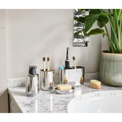 Joseph Joseph EasyStore Luxe Stainless Steel Small Toothbrush Caddy