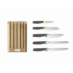 Joseph Joseph Elevate 5 Piece Kitchen Knife Block Set - Bamboo