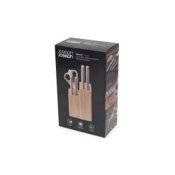 Joseph Joseph Elevate Fusion 5-Piece Knife & Scissor Set with Beechwood Block