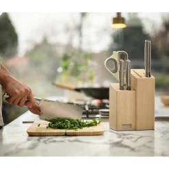 Joseph Joseph Elevate Fusion 5-Piece Knife & Scissor Set with Beechwood Block