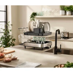 Joseph Joseph Excel 2-Tier Steel Dish Rack - Grey