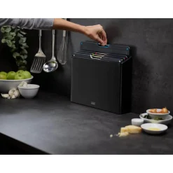 Joseph Joseph Folio Steel 4-Piece Chopping Board Set - Carbon Black