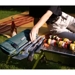 Joseph Joseph GrillOut™ Stainless Steel BBQ 3-Piece Retractable Turner, Tongs & Fork Set