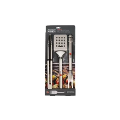 Joseph Joseph GrillOut™ Stainless Steel BBQ 3-Piece Retractable Turner, Tongs & Fork Set